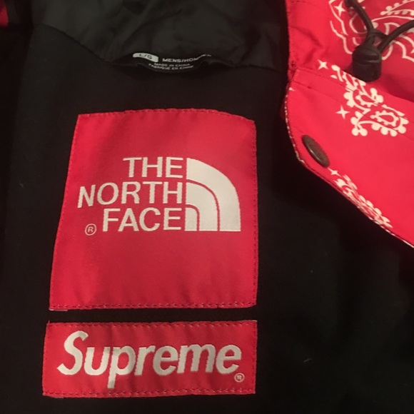 Red Supreme X The North Face Bandana 